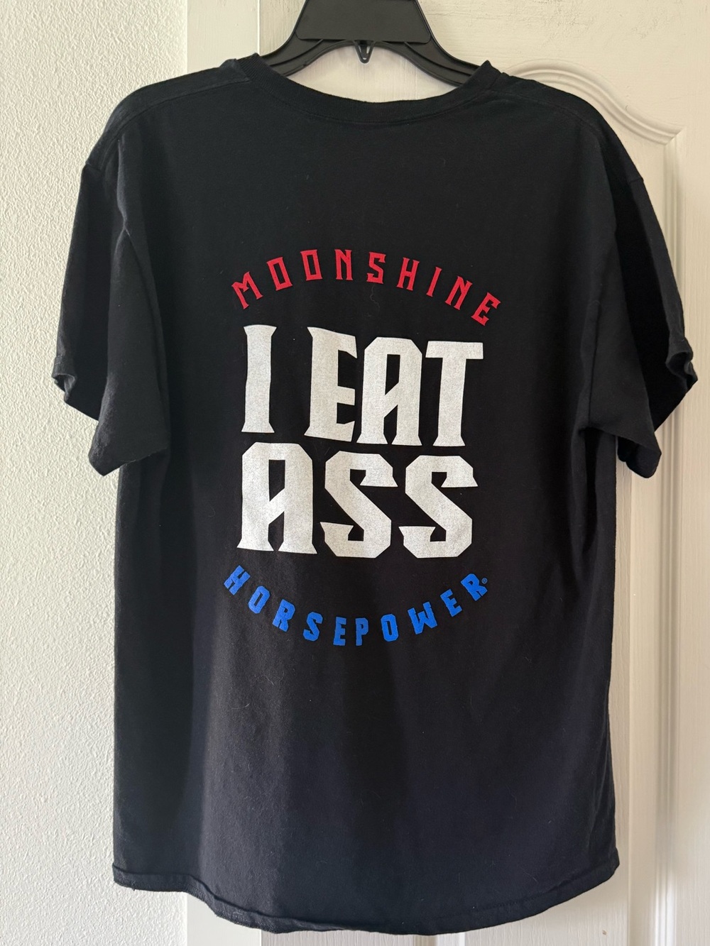 Moonshine Horsepower I Eat Ass Men’s Large Black Graphic Biker T-Shirt